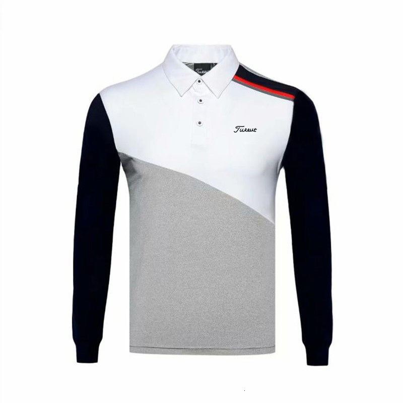 Men's Polos Golf Apparel Men's Autumn Long Sleeve Polo Neck Elastic Outdoor Sports Fashion Casual Polo Shirt Durable Top 230707
