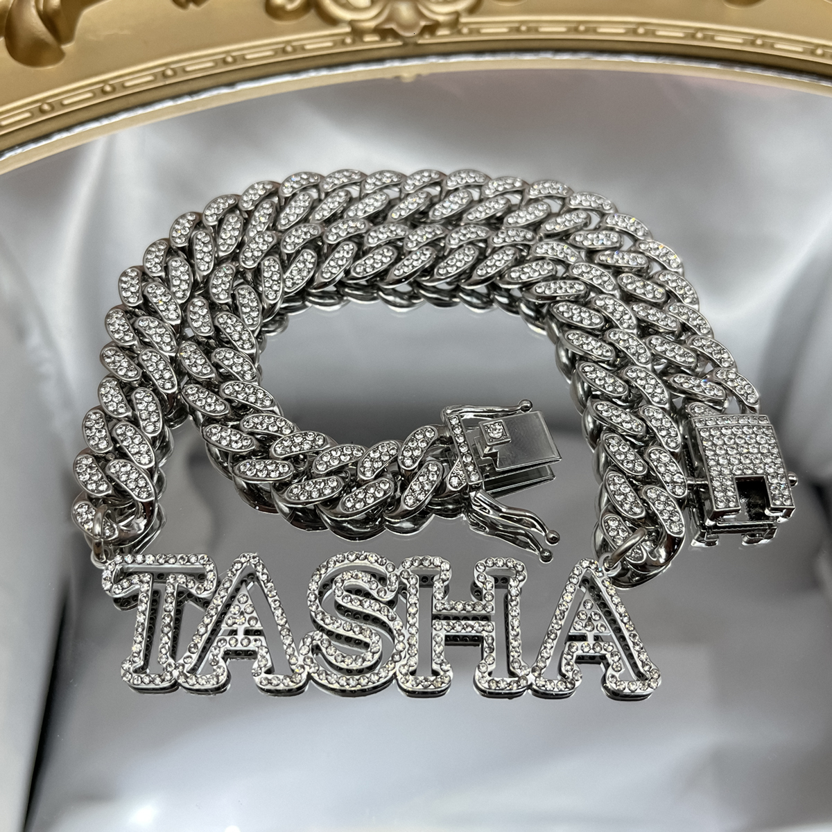 Pendant Necklaces Custom Bling Name Necklace Zircon 12mm Miami Cuban Link Choker 3D Hollow Men Father Day gift 230707