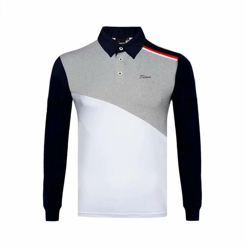Men's Polos Golf Apparel Men's Autumn Long Sleeve Polo Neck Elastic Outdoor Sports Fashion Casual Polo Shirt Durable Top 230707