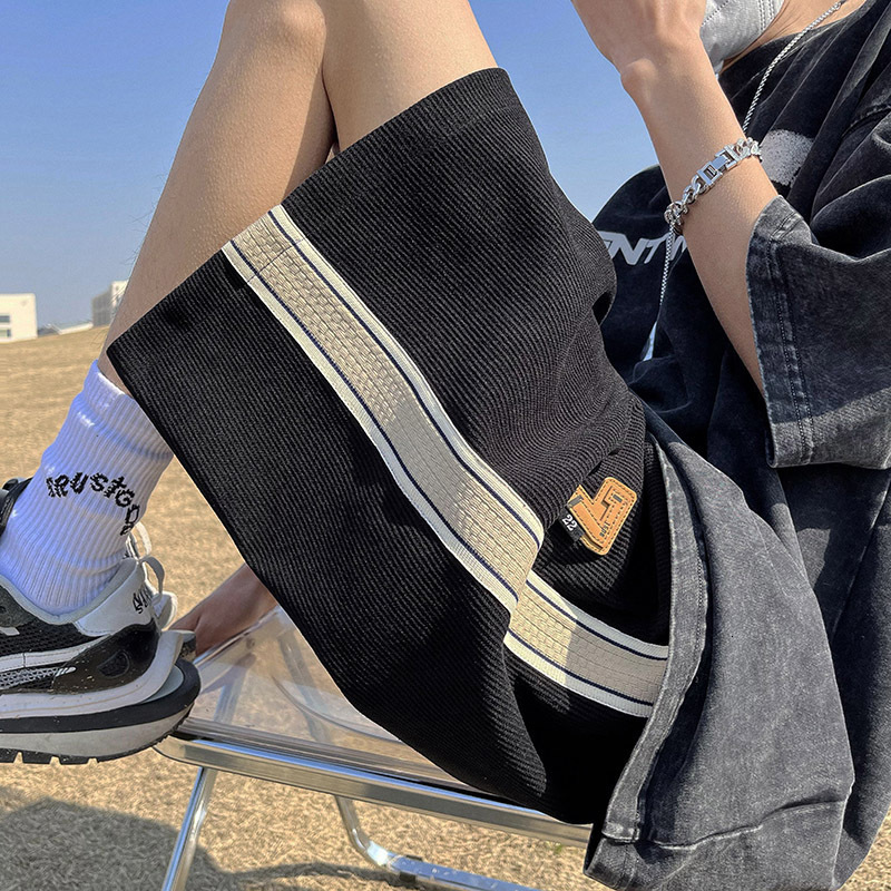 Men's Shorts Summer Y2k Shorts for Men American Retro Loose Straight Short Pants Fashion Strip Contrasting Color Oversized Gym Shorts 230706