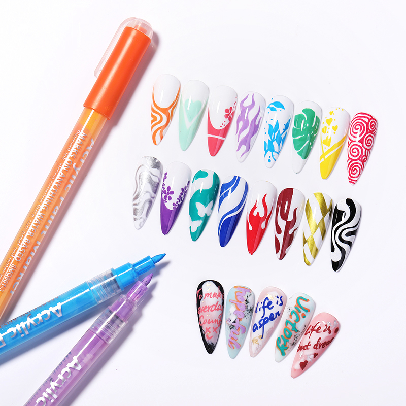 Nail Gel 1Pc Waterproof Nail Art Graffiti Pen Abstract Lines Flower Sketch Drawing Nail Painting Line Brush DIY Nail Accessories Tools 230706