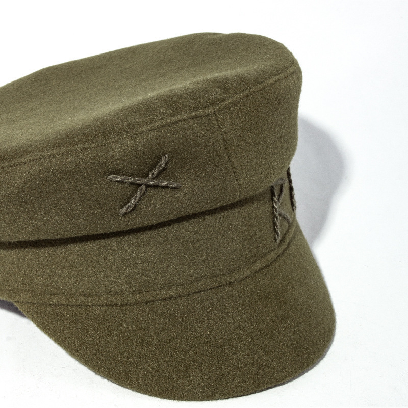 Berets Women Flat Visor Cap Militray Caps Winter Wool sboy Caps S M L 230707