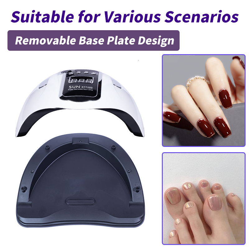 Nail Dryers SUN X11 MAX UV LED Nail Lamp for Manicure 280W Gel Polish Drying Machine with Large LCD Touch 66LEDS Smart Nail Dryer 230706
