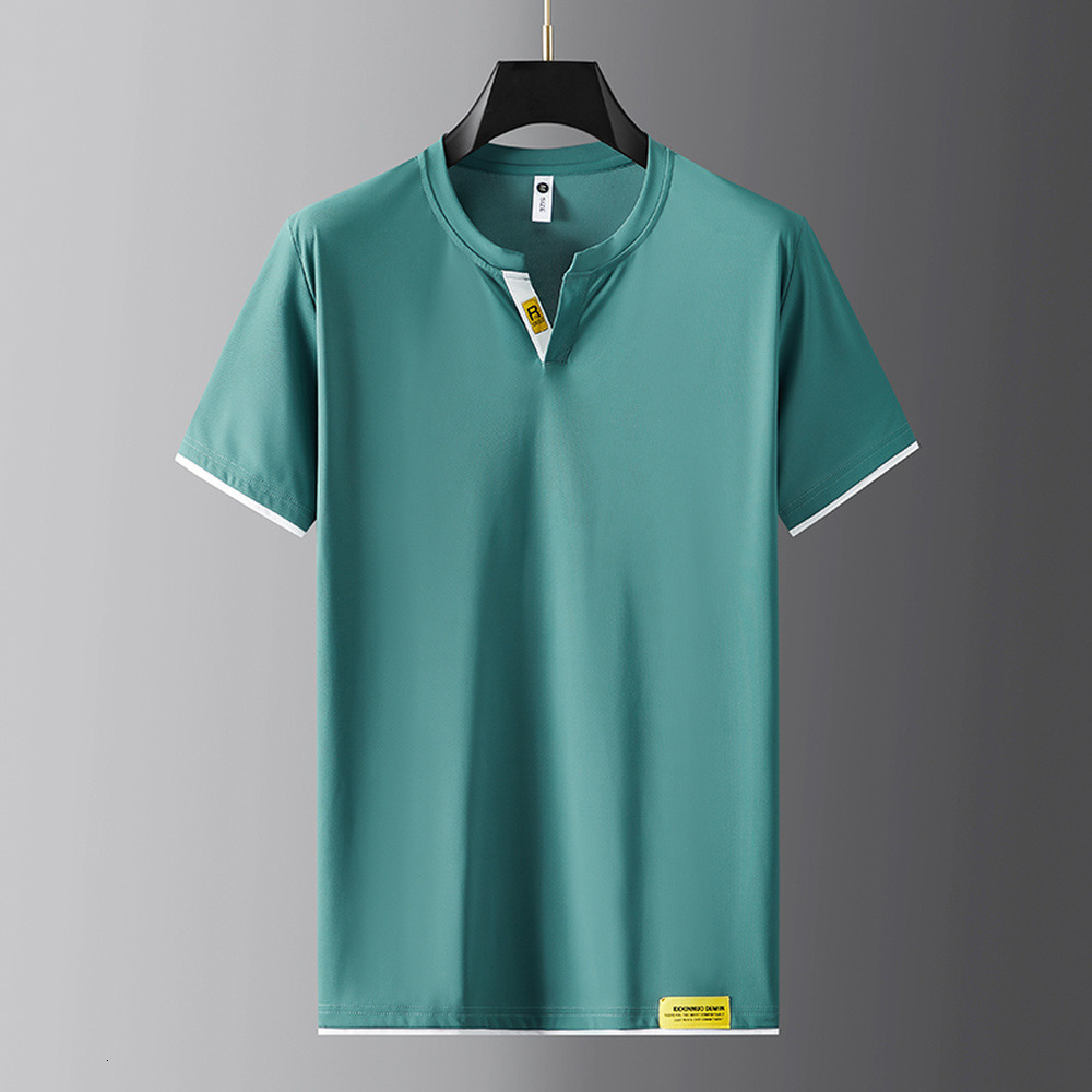 Mens TShirts Summer Clothes for Men Short Sleeve T Shirt Fashion Clothing Ice Silk Fiber Lightweight Breathable Cool Tops 230707