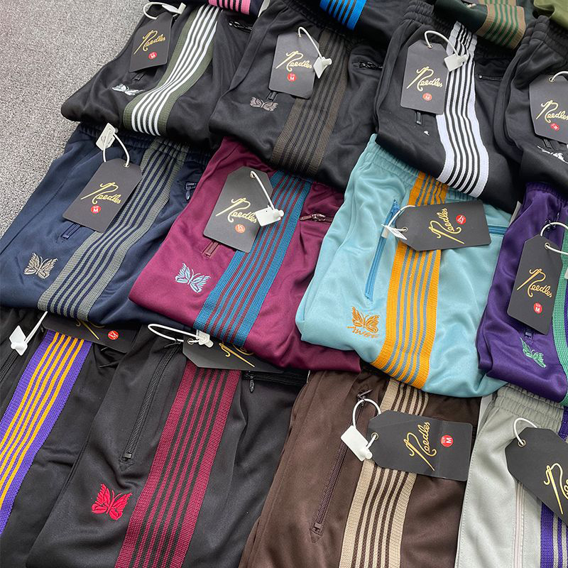 Mens Pants Men Women 1 High Quality Multi Embroidered Butterfly Stripe Needles AWGE Trousers Multicolor Sport 230706