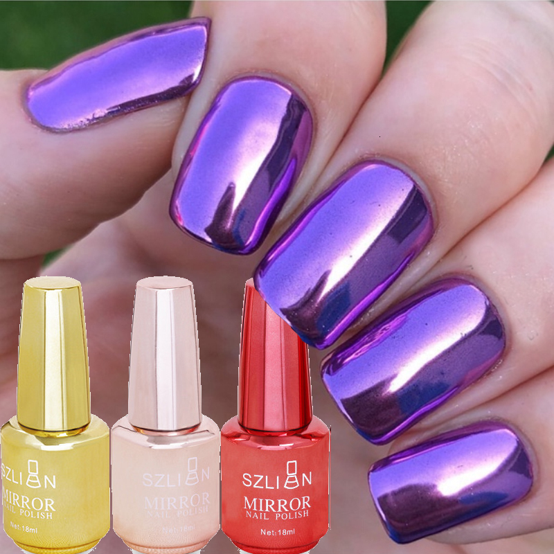 Nail Gel 12 Colors Mirror Effect Nail Polish Gold Silver Glitter Diamond Semi Permanent Nail Varnish UV Gel for DIY Nail Art Decorations 230706