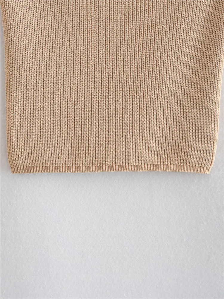 Women's Tanks Camis TRAF Beige Knit Crop Top Female One Shoulder Asymmetric Top Women Summer Sexy Backless Tank Tops Woman Y2K Streetwear 230706