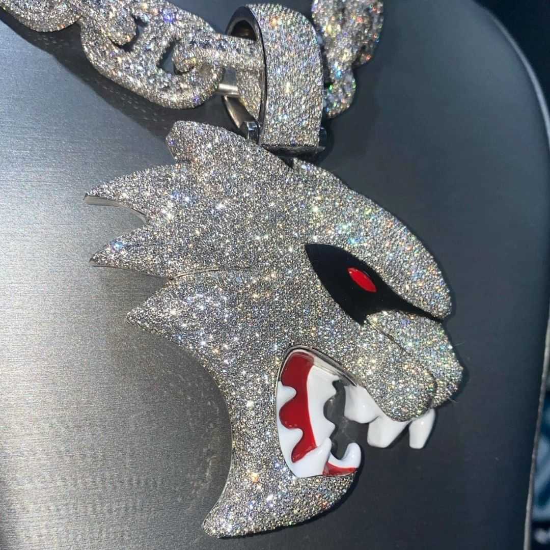 Custom 4 Inches Thick Iced Out 3d Sier Initial Vvs Moissanite Dia Pendant k Chain Hip Hop Fine Jewelry Men
