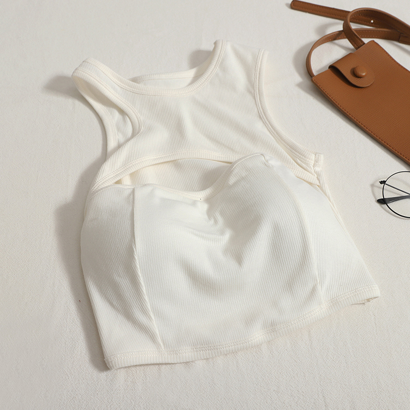 Women's Tanks Camis Hikigawa Chic Fashion Women Tops Solid Hollow Out Irregular Slim Fit Y2k Top With Pad Crop Sleeveless Tank Top Mujer Streetwe