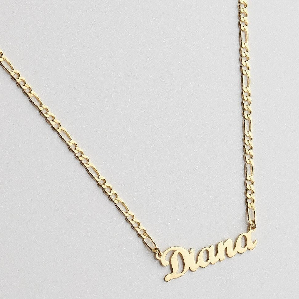 Pendant Necklaces DOREMI Name Necklace With 5MM Figaro Nameplate Personalized Number Any NameWord Christmas Gift for Family 230707
