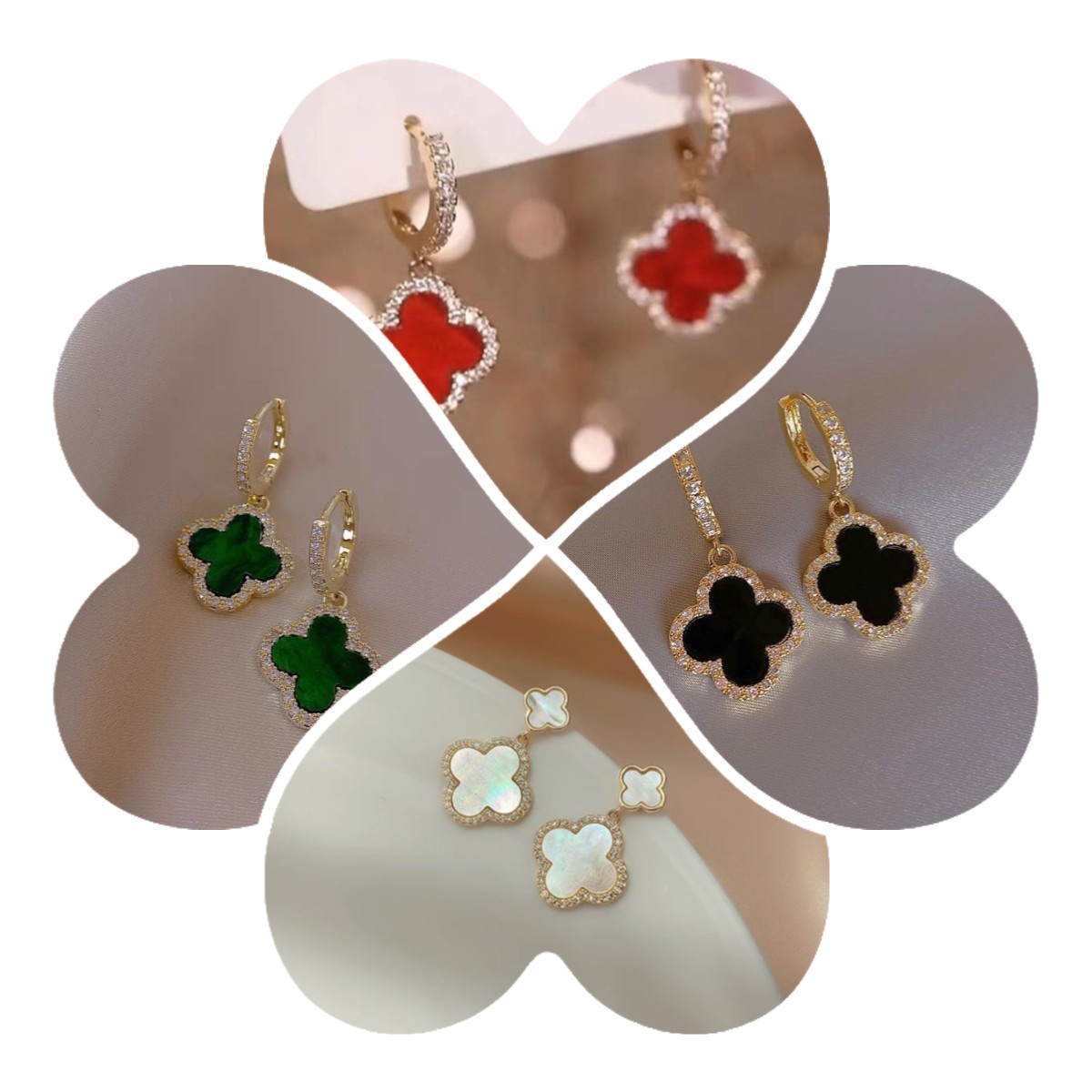 Simple Designer earrings Four-leaf clover earrings for women senior classic small fragrant wind earrings new earrings 18k gold light luxury flash Unisex earrings
Simple Designer earrings Four-leaf clover earrings for women senior classic small fragrant wind earrings new earrings 18k gold light luxury flash Unisex earrings