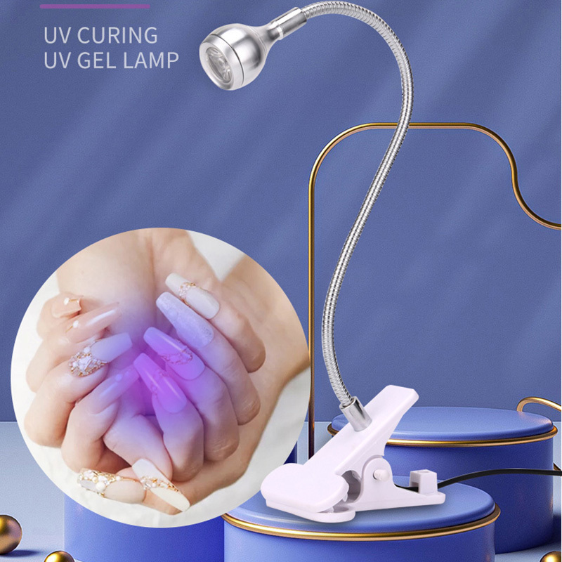 Nail Dryers Led Ultraviolet Lights ClipOn Flexible Metal Tube UV Lamp USB Mini UV Gel Curing Light Desk Lamp Nail Dryer For DIY Nail Art 230706