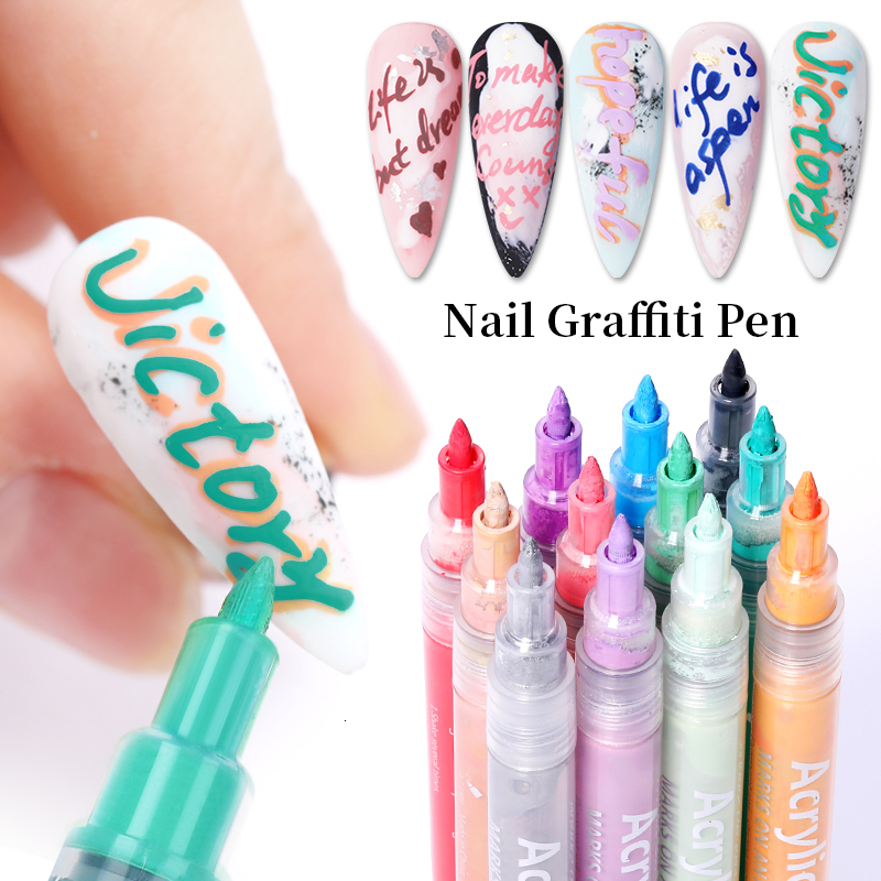 Nail Gel 1Pc Waterproof Nail Art Graffiti Pen Abstract Lines Flower Sketch Drawing Nail Painting Line Brush DIY Nail Accessories Tools 230706