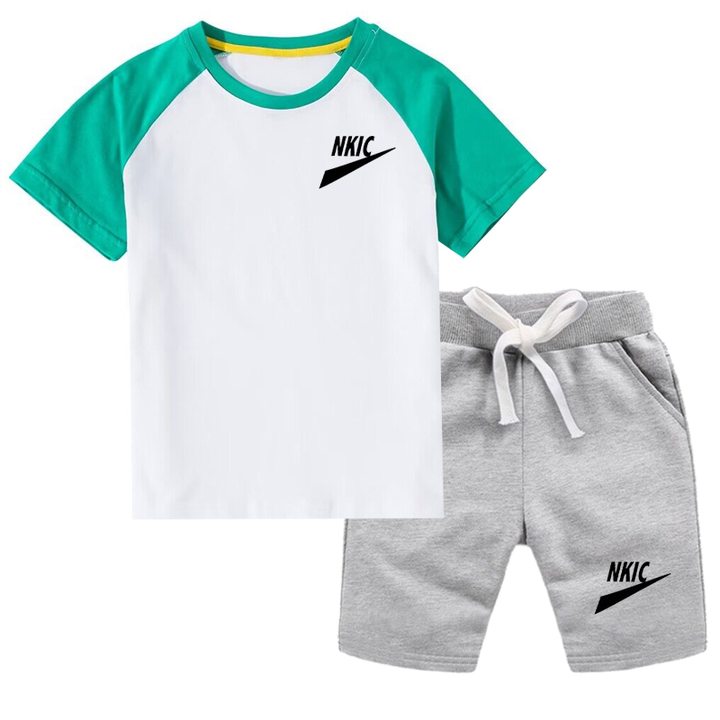 Summer Baby Boys Girls Brand LOGO Cotton Kids Tracksuit Short Sleeve T-shirts Children Outfits Sports Set Splice 2 Pcs Sets Clothes, Black
Summer Baby Boys Girls Brand LOGO Cotton Kids Tracksuit Short Sleeve T-shirts Children Outfits Sports Set Splice 2 Pcs Sets Clothes, Black