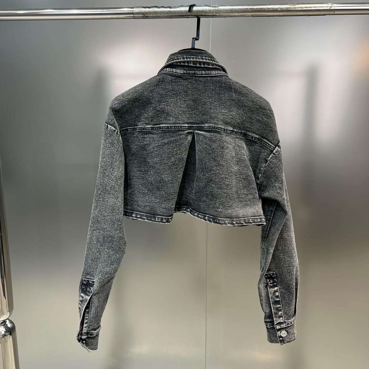 Two Piece Dress PREPOMP 2023 Spring Turn Down Collar Long Sleeve Short Grey Denim Jacket Double Pockets Mini Skirt Set Outfits GH318 230707