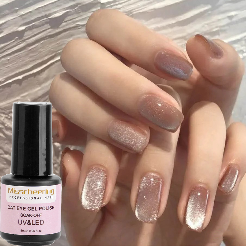 Nail Gel 8ml Cat Eyes Magnetic Gel Polish Soak Off 9D 12 Colors Bright Silver UV Gel Enamel Lacquer Glitter Nail Art Varnish 230706