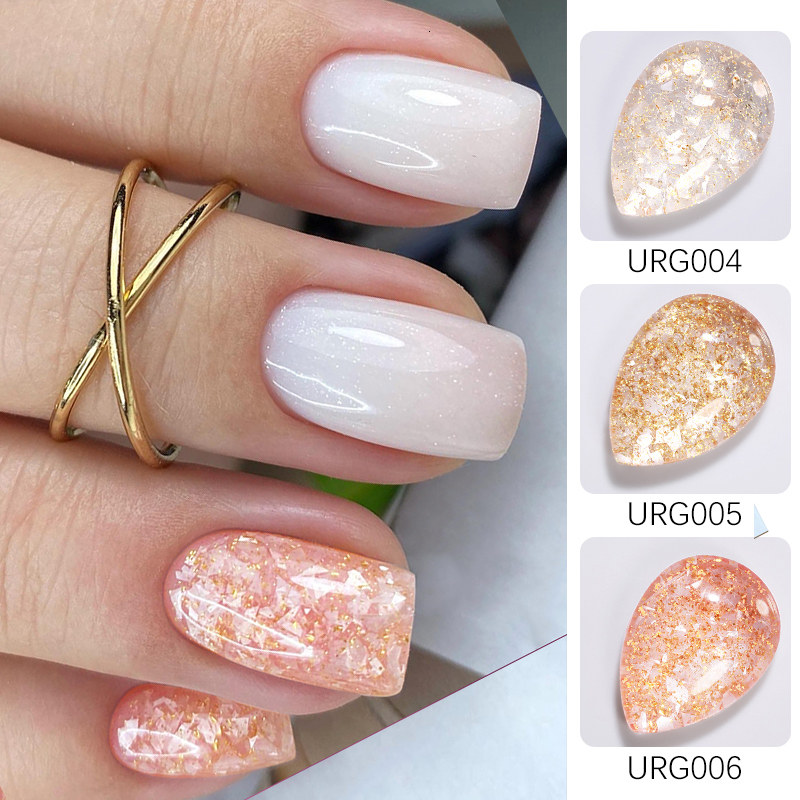 Nail Polish UR SUGAR 7ml Gold Glitter Gel Nail Polish Platinum Shining Mineral Sequins Soak Off UV LED Gel Nail Semi Permanent Manicure 230706