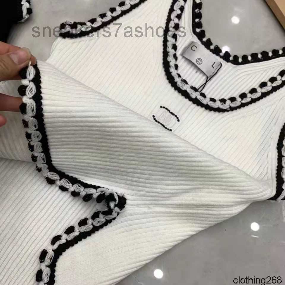 Anagram-embroidered Women Tanks Camis cotton-blend tank tops Two C letters Designer Skirts Yoga Suit CHANNEL Dress bra Vest Ladies solid Vintage T Shirt Femme