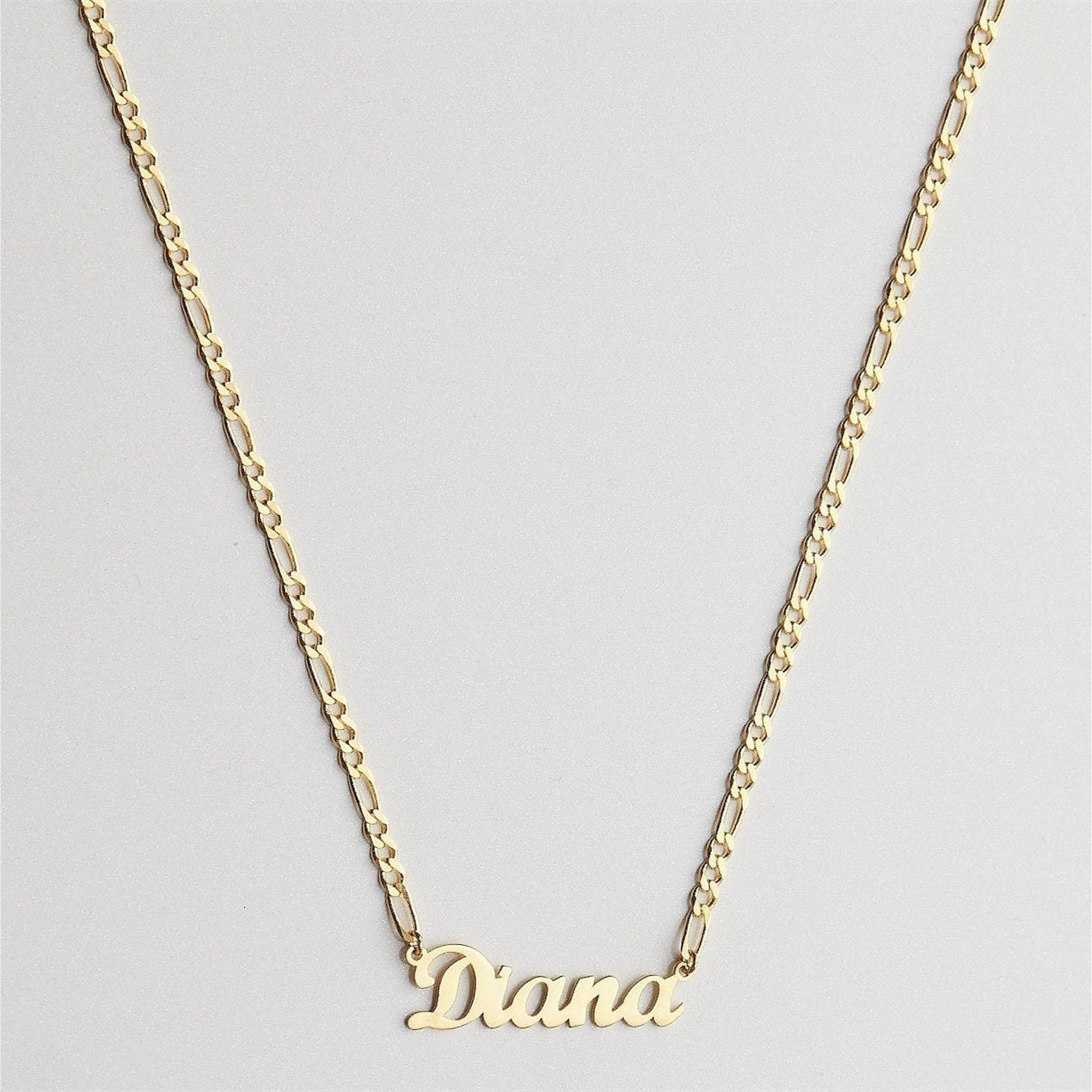 Pendant Necklaces DOREMI Name Necklace With 5MM Figaro Nameplate Personalized Number Any NameWord Christmas Gift for Family 230707