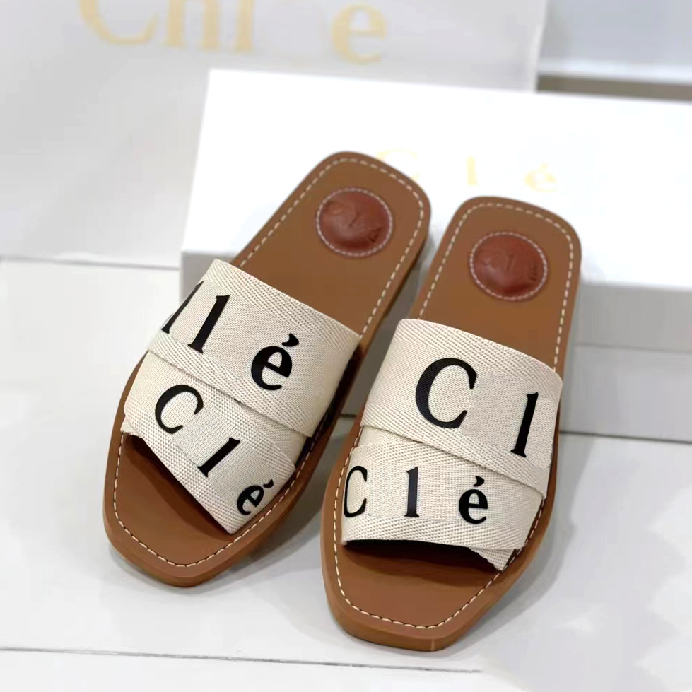 

2023 Slippers Beach Sandals Woody logo-print Sandals Farfetch Classic Flat heel Summer Lazy Designer fashion Cartoon Big Head flops leather lady Slides women shoes, #6