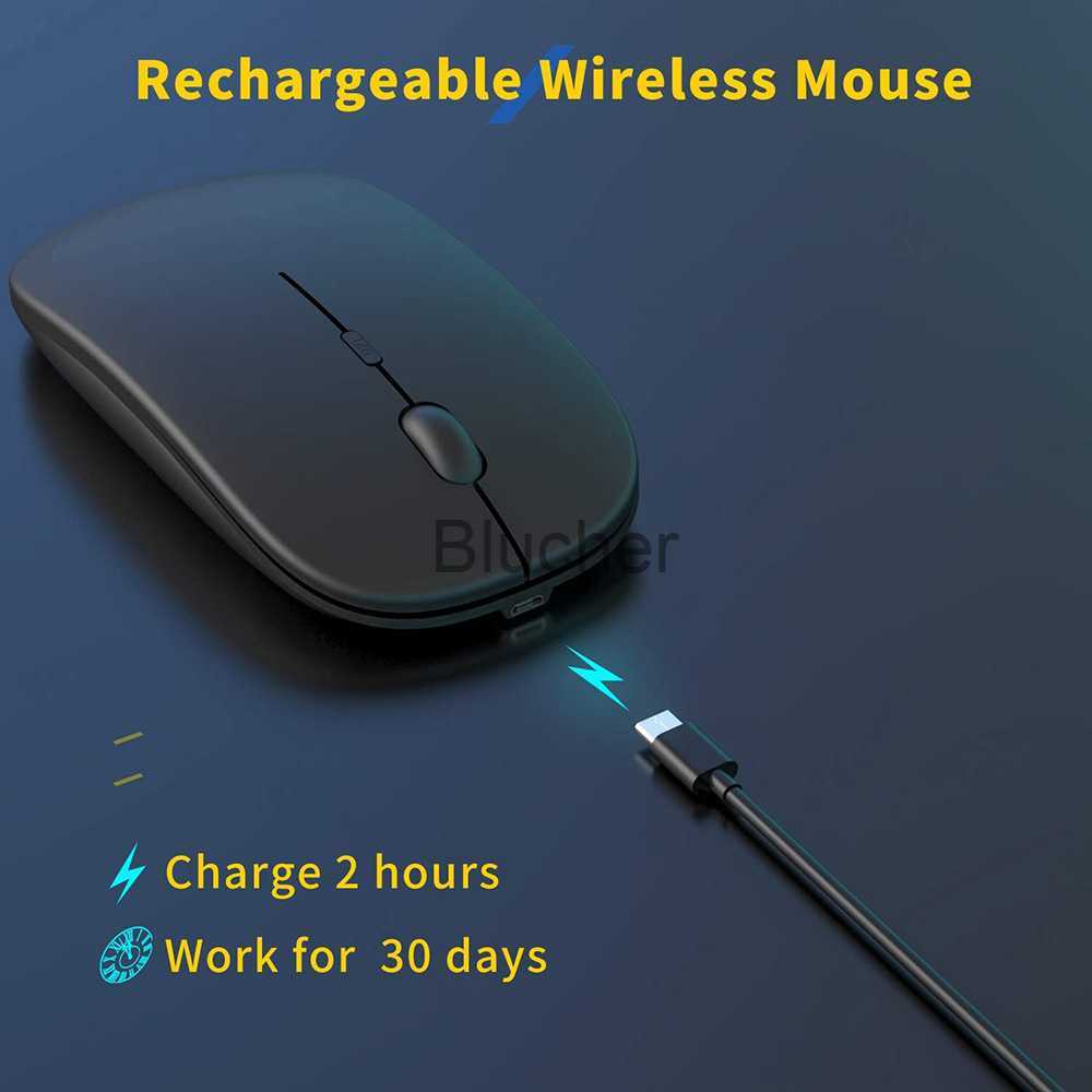 Mice Wireless Rechargeable Mouse for Laptop Computer PC Slim Mini Noiseless Cordless Mouse 24G Mice for HomeOffice x0706