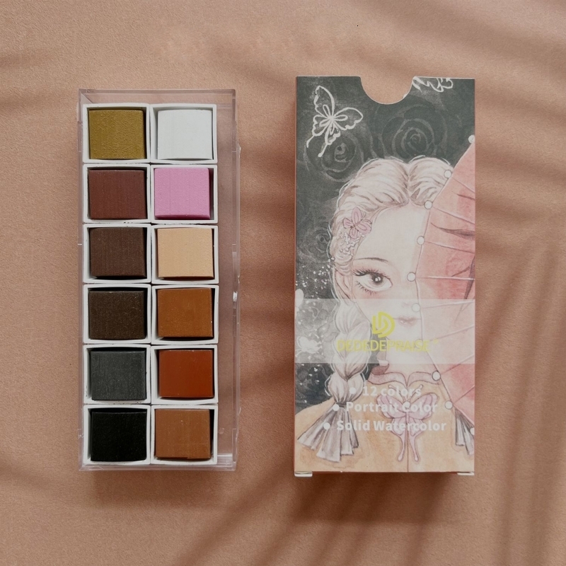 Painting Pens Pro Watercolor Paint Set Solid Paints Pigment 12 Skin Colors Non Fading Blendable for Chinese Art Drawing Nail DIY 230706