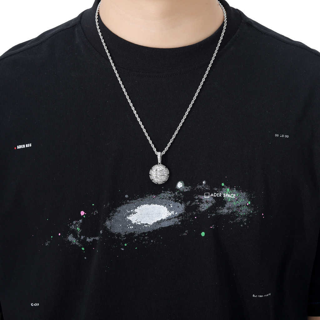 New Brand Sports Basketball Penny Hip Hop Micro Set Cubic Zircon Full Diamond Men's Fashion Necklace Real Gold Shiny CZ Rock Aesthetic Gemstone W
