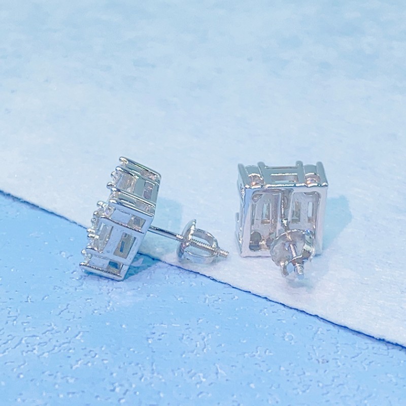 Diamond Passed Test Men Women Earrings Studs Allergic Free 925 Sterling Silver Moissanite Earrings Nice Gift