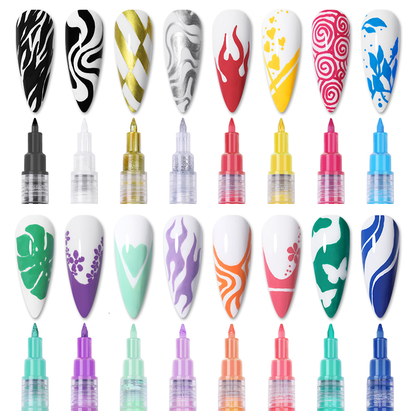 Nail Gel 1Pc Waterproof Nail Art Graffiti Pen Abstract Lines Flower Sketch Drawing Nail Painting Line Brush DIY Nail Accessories Tools 230706