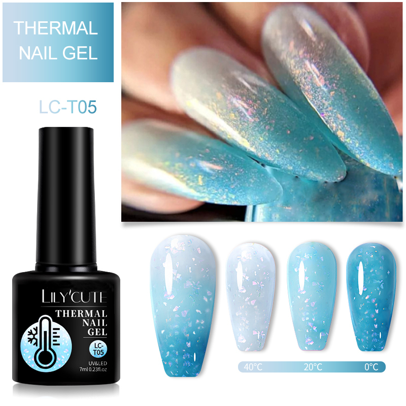 Nail Polish LILYCUTE Color Changing Thermal Gel Nail Polish Winter Purple Red Colors Semipermanent Nail Art Varnish 230706