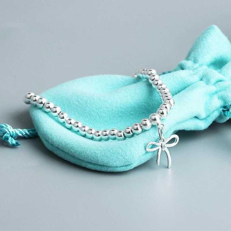 Counter quality Popular Fashion 925 Silver Bracelet tiffay Hu Tiejie Jewelry Student Ball Net Red With logo