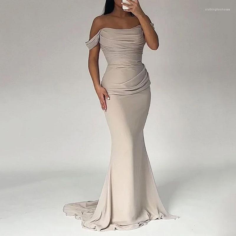 Casual Dresses For Women 2023 Summer Elegant Sexy One-Shoulder Tight Pleated Fishtail Long Dress Solid Party Women's Vestidos
Casual Dresses For Women 2023 Summer Elegant Sexy One-Shoulder Tight Pleated Fishtail Long Dress Solid Party Women's Vestidos