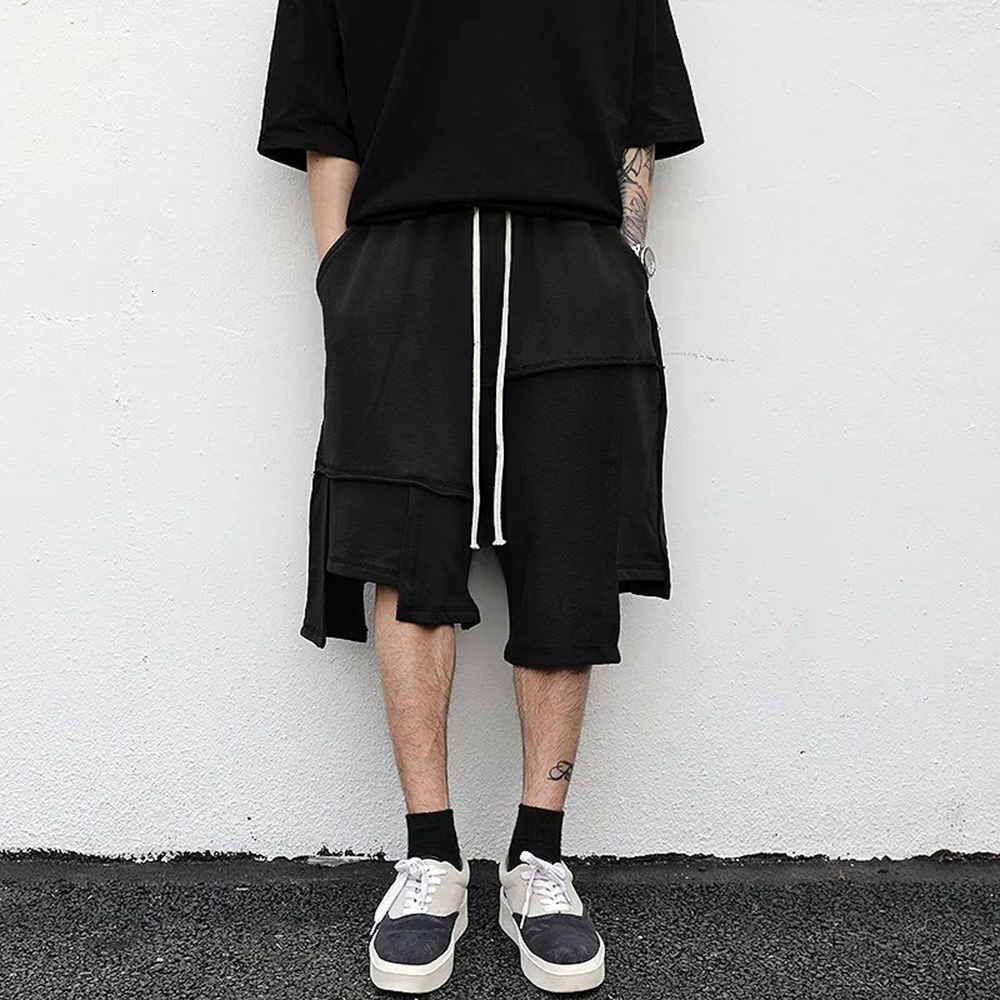 Men's Shorts Men's Breeches Irregular Patchwork High Street Sports Half Shorts Korean Fashion Loose Wide Leg Short Pant Y2k Clothes 230706