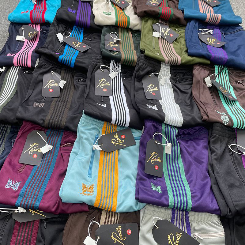 Mens Pants Men Women 1 High Quality Multi Embroidered Butterfly Stripe Needles AWGE Trousers Multicolor Sport 230706