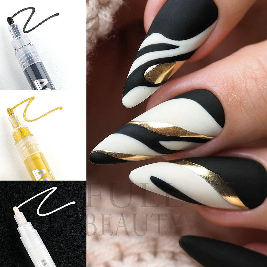 Nail Gel Nail Art Drawing Graffiti Pen Waterproof Line Painting Brush DIY 3D Abstract Swirl Lines Flower Sketch Scrawl Manicure Tools #TY 230706