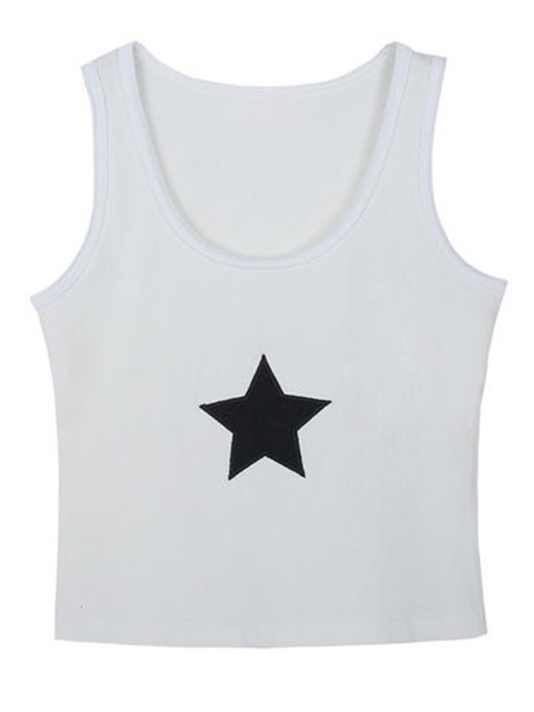 Women's Tanks Camis High Street Harajuku Retro Alphabet Stars Fashion Goth Print O Neck Short Sleeve crop Top Short Navel Sexy Top Women Y2K clot