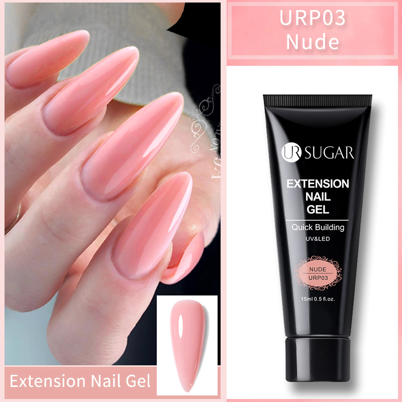 Nail Polish UR SUGAR 15ml Nail Extension Gel Soak Off UV LED Acrylic Crystal White Clear Nude Gel Nail Polish UV Construction Gel 230706