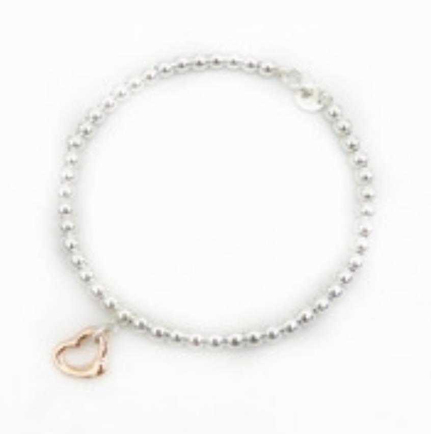 Counter quality tiffay s925 silver bracelet CNC printed heart-shaped thick chain men and women's classic fashion gift jewelry