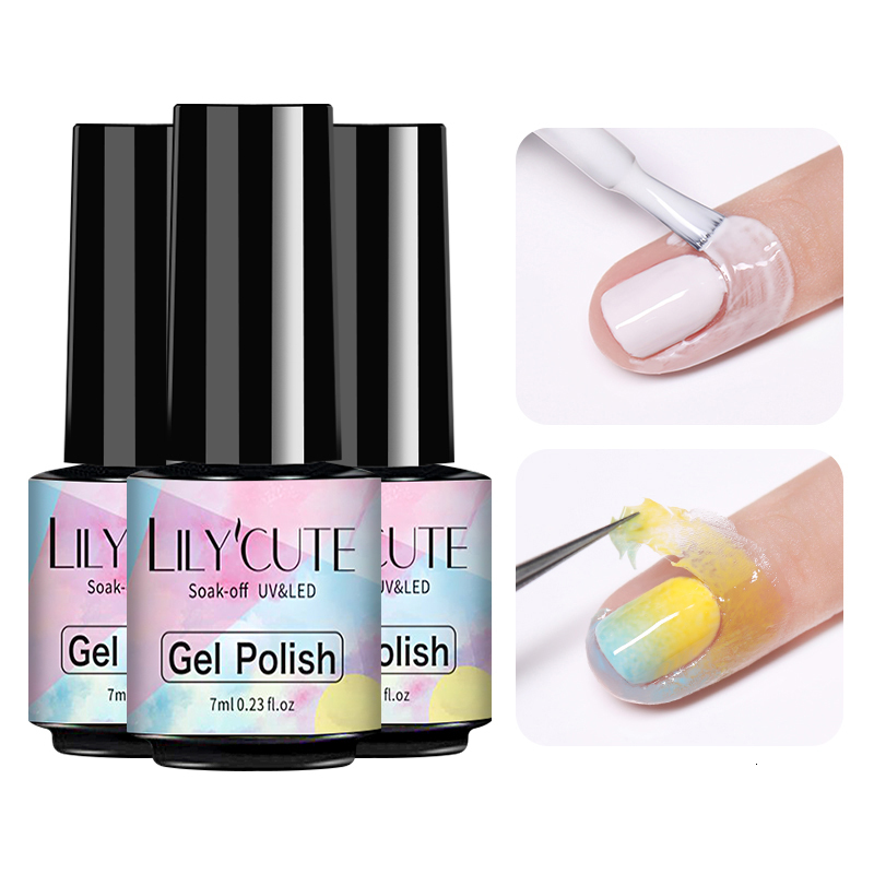 Nail Polish LILYCUTE 7ml5ml Peel off Latex Odorless Coldresistant White Nail Art Care Edge Protector Nail Art Stamping Tools 230706
