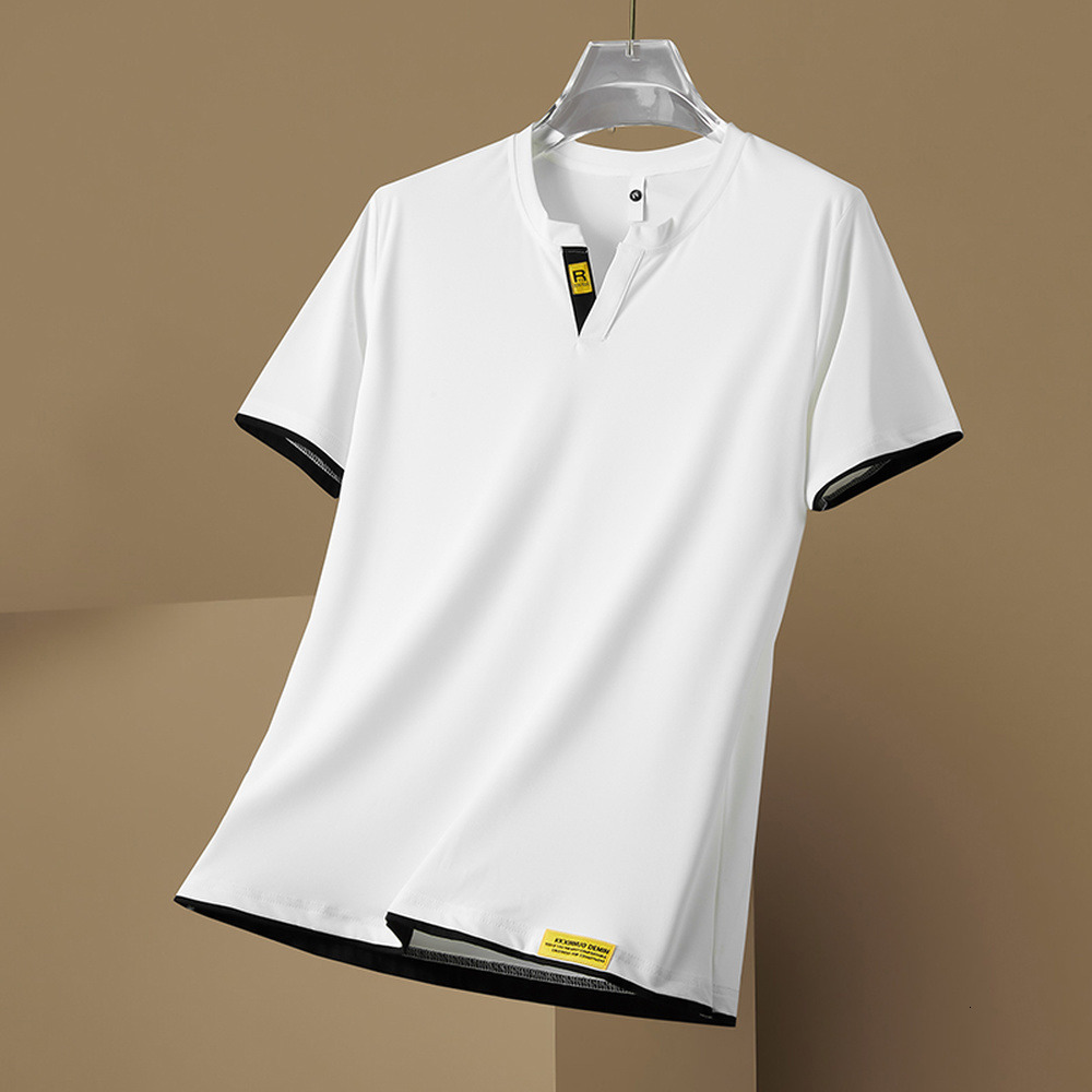 Mens TShirts Summer Clothes for Men Short Sleeve T Shirt Fashion Clothing Ice Silk Fiber Lightweight Breathable Cool Tops 230707