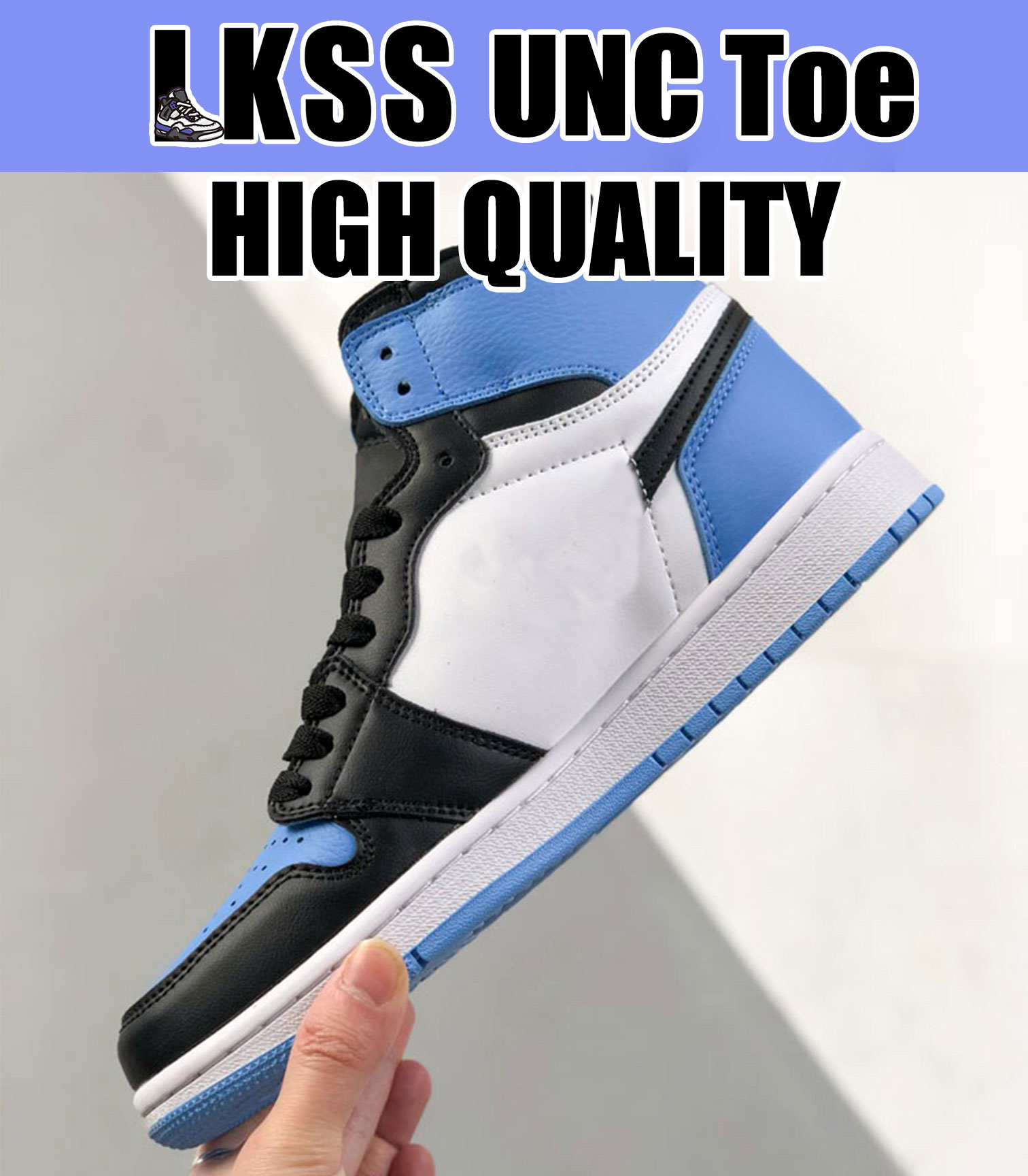 LKSS Unc Toe Jumpman 1 1s Shoes OG Mens Basketball Sneaker Sports Sneakers, As pic