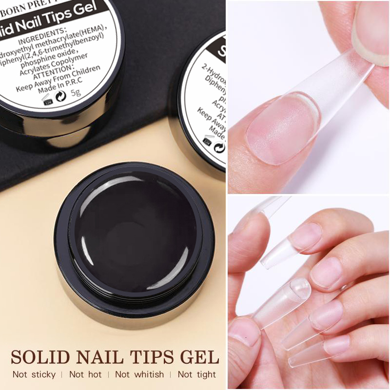 Nail Polish Solid Nail Tips Gel 5g Transparent UV LED Function Gel UV Lamp Nail Extension Gel Soak Off Nail Art Gel Varnish 230706