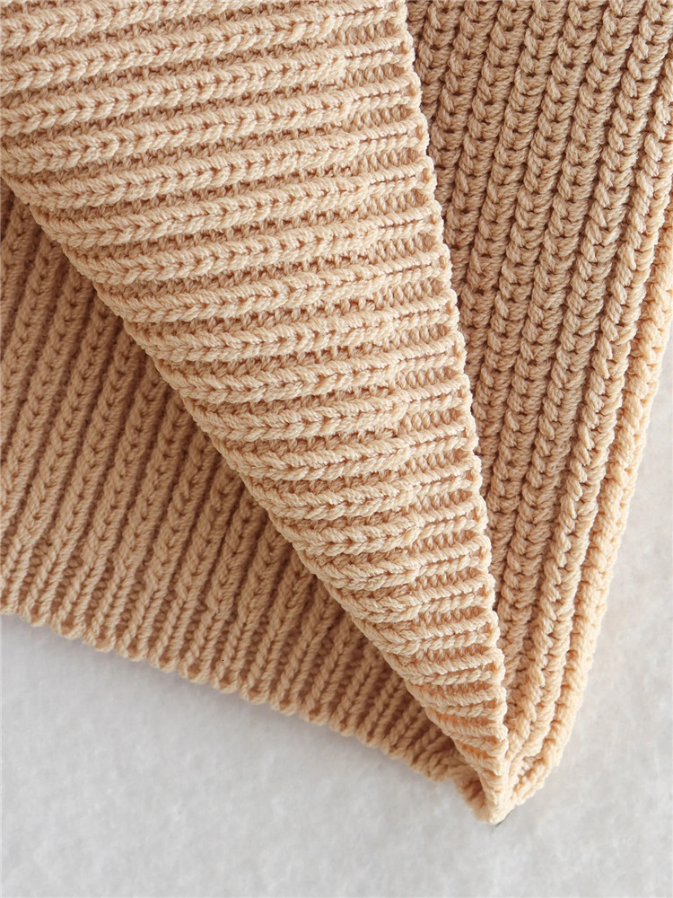 Women's Tanks Camis TRAF Beige Knit Crop Top Female One Shoulder Asymmetric Top Women Summer Sexy Backless Tank Tops Woman Y2K Streetwear 230706