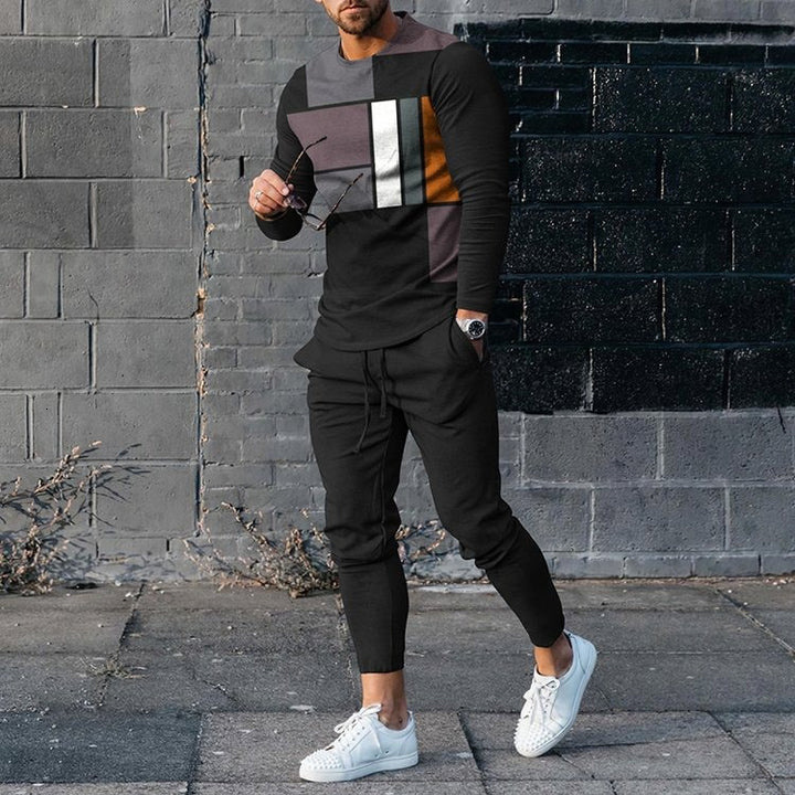 Men's Tracksuits Spring Men's Tracksuits Set 3D Print Long Sleeve T-Shirt Jogging Streetwear Casual Two Piece Male Oversized Men Sports Suit
