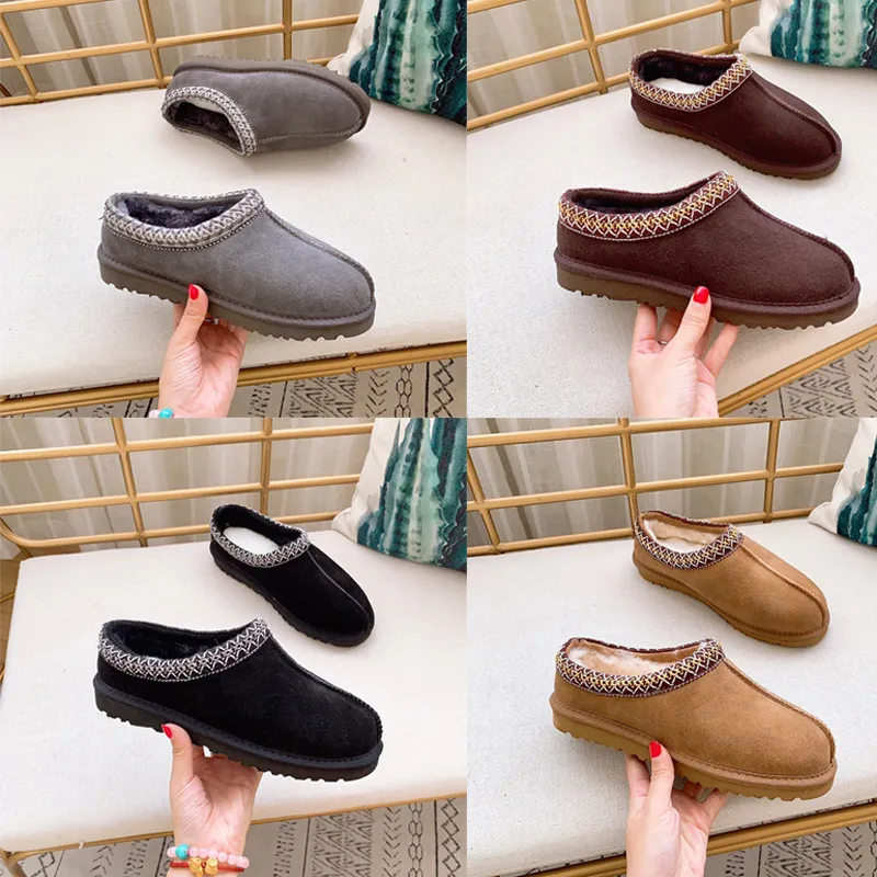 Tazz Tasman Slippers Chestnut Fur Slides Disquete Sheepskin Classic Mules Women Ultra Mini Platform Boot Slip-on Shoes Suede Black Pink Reindeer