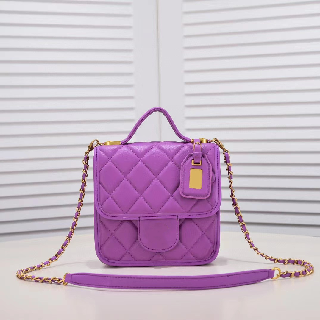 Women's Classic Purple Mini Flip Diamond Checker Bag Square Candy Quilted Bra Chain Adjustable Shoulder Strap Gold Metal Hardware Designer Shoulder Bag 18cm, Lavender
Women's Classic Purple Mini Flip Diamond Checker Bag Square Candy Quilted Bra Chain Adjustable Shoulder Strap Gold Metal Hardware Designer Shoulder Bag 18cm, Lavender