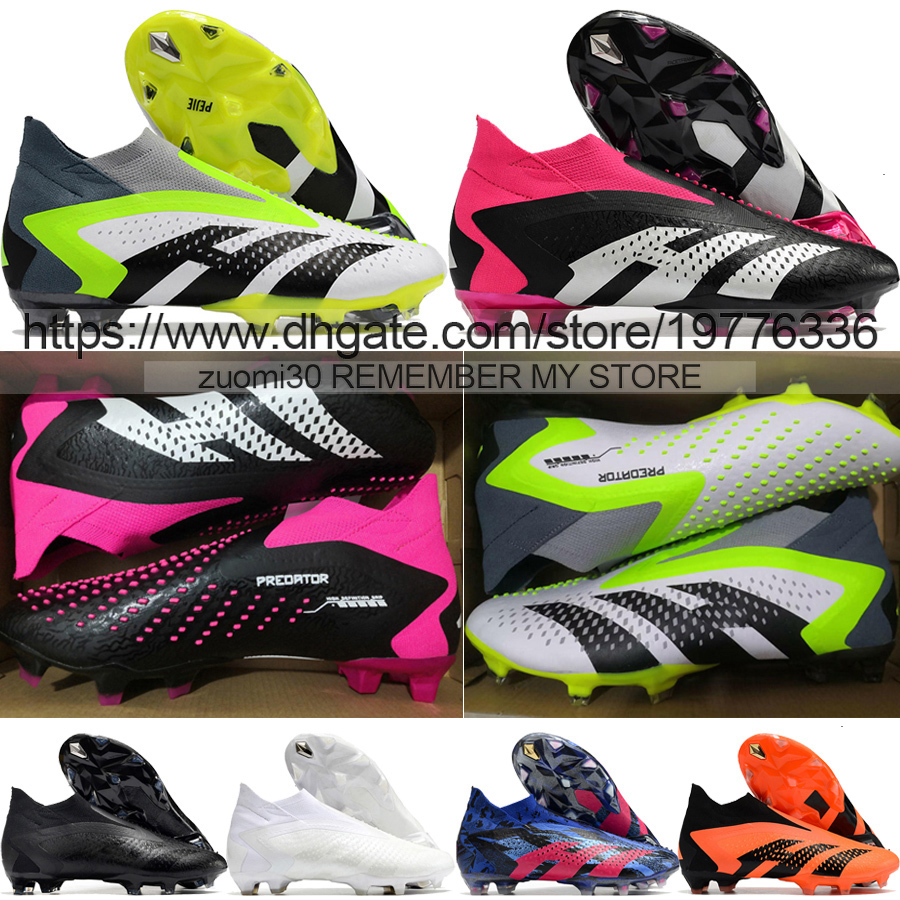 

Send With Bag Quality Football Boots Predator Accuracy FG Laceless High Ankle Socks Soccer Cleats For Mens Firm Ground Soft Leather Training Football Shoes US 6.5-11.5