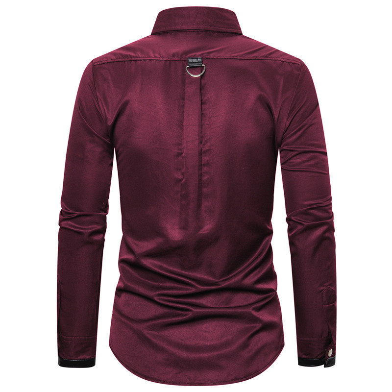 Men's Dress Shirts Gothic Rivet Long Sleeve Tops Retro Medieval Renaissance Victorian Blouse Steampunk Casual Cotton Shirt 230707