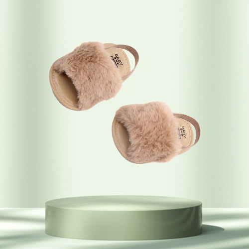 Fashion Faux Fur Baby Shoes Summer Cute Infant Baby boys girls shoes soft sole Walking Shoes indoor for 018M