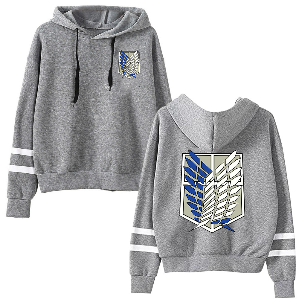 Men's Hoodies Sweatshirts Attack on Titan Long Sleeved Striped Hooded Sweatshirt Pullover Tops Harajuku 230707